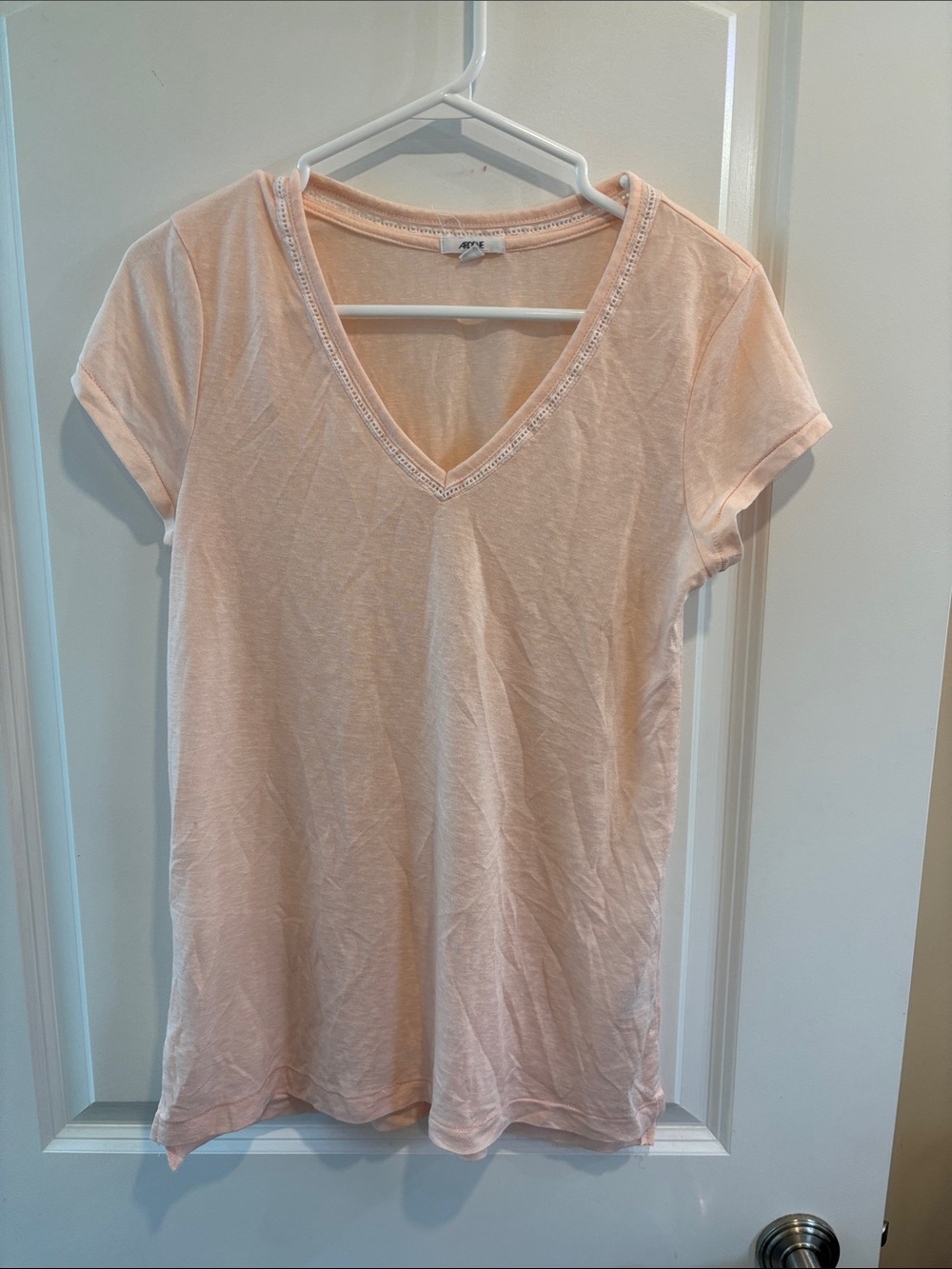 Ardene Light Peach V-Neck Short Sleeve Tee